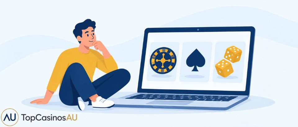 Player choosing online casino games