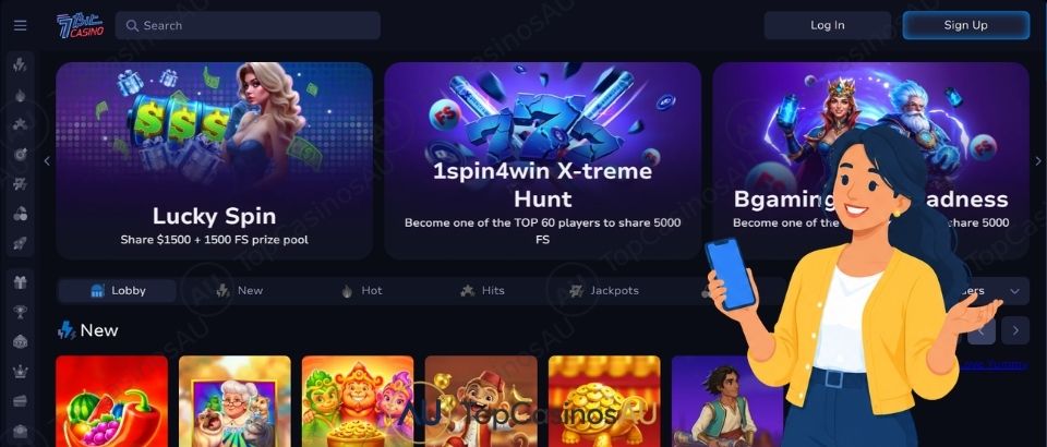 7Bit Casino homepage overview
