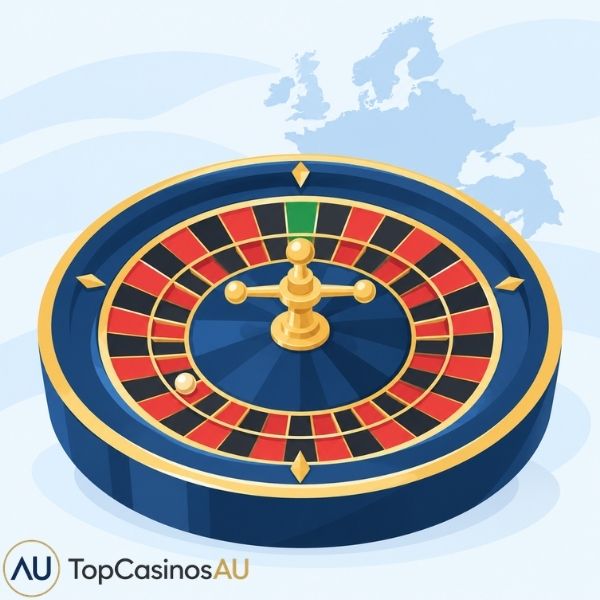 European roulette wheel with a single green pocket