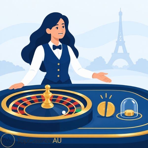 French roulette table with a live croupier