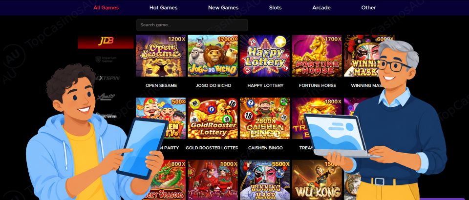 LV55 Casino game selection