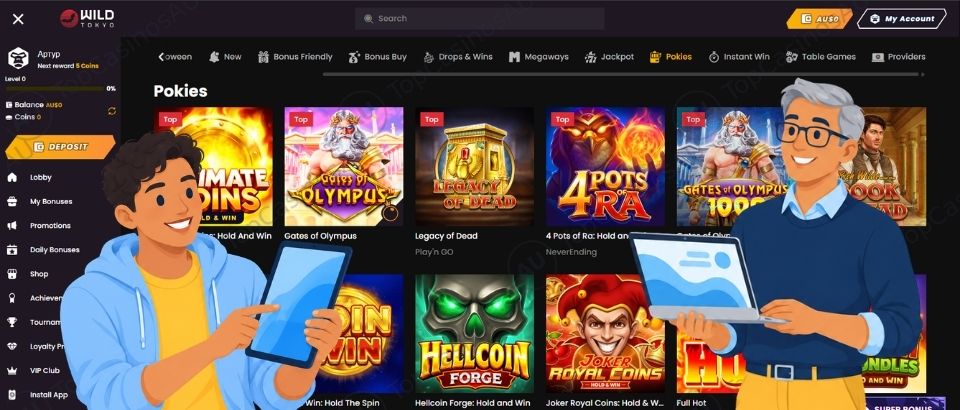 Wild Tokyo Casino game lobby