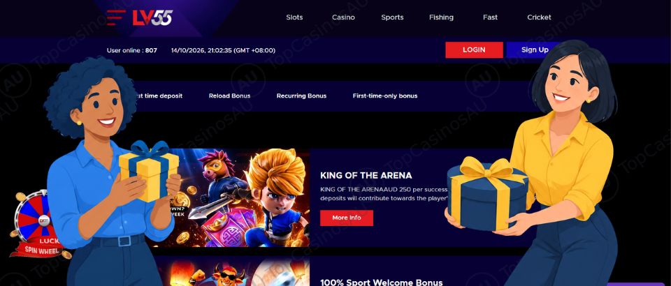LV55 Casino bonuses and promotions