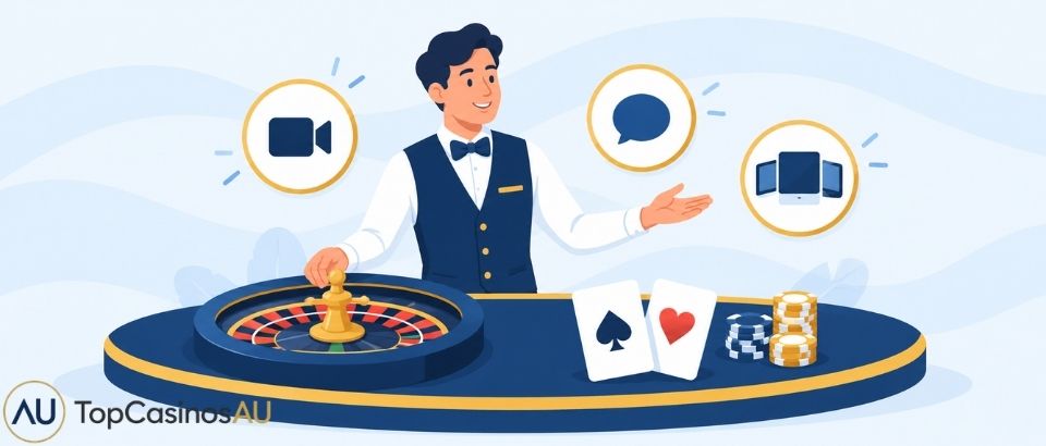 Live casino dealer and interactive game features