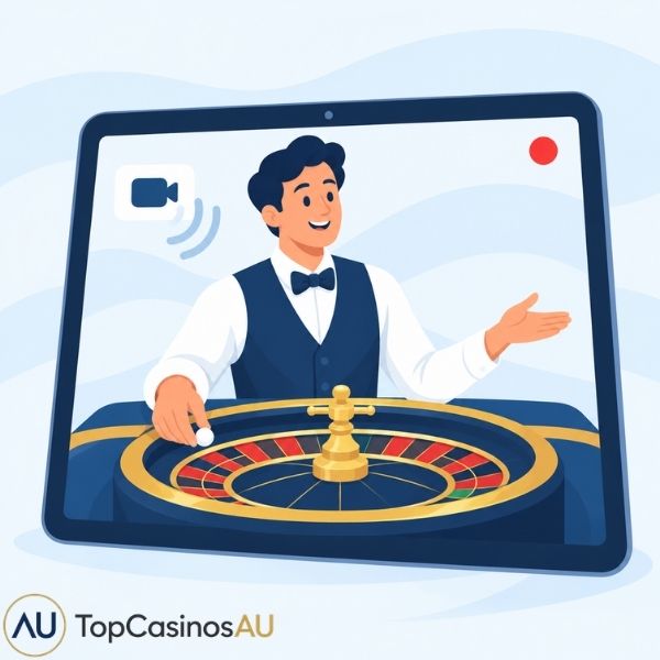 Live dealer hosting an online roulette game