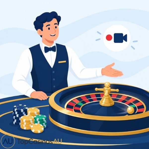 Live roulette dealer hosting an online game