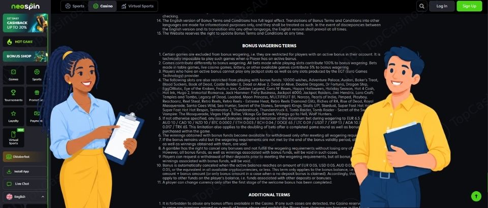Neospin Casino AML policy